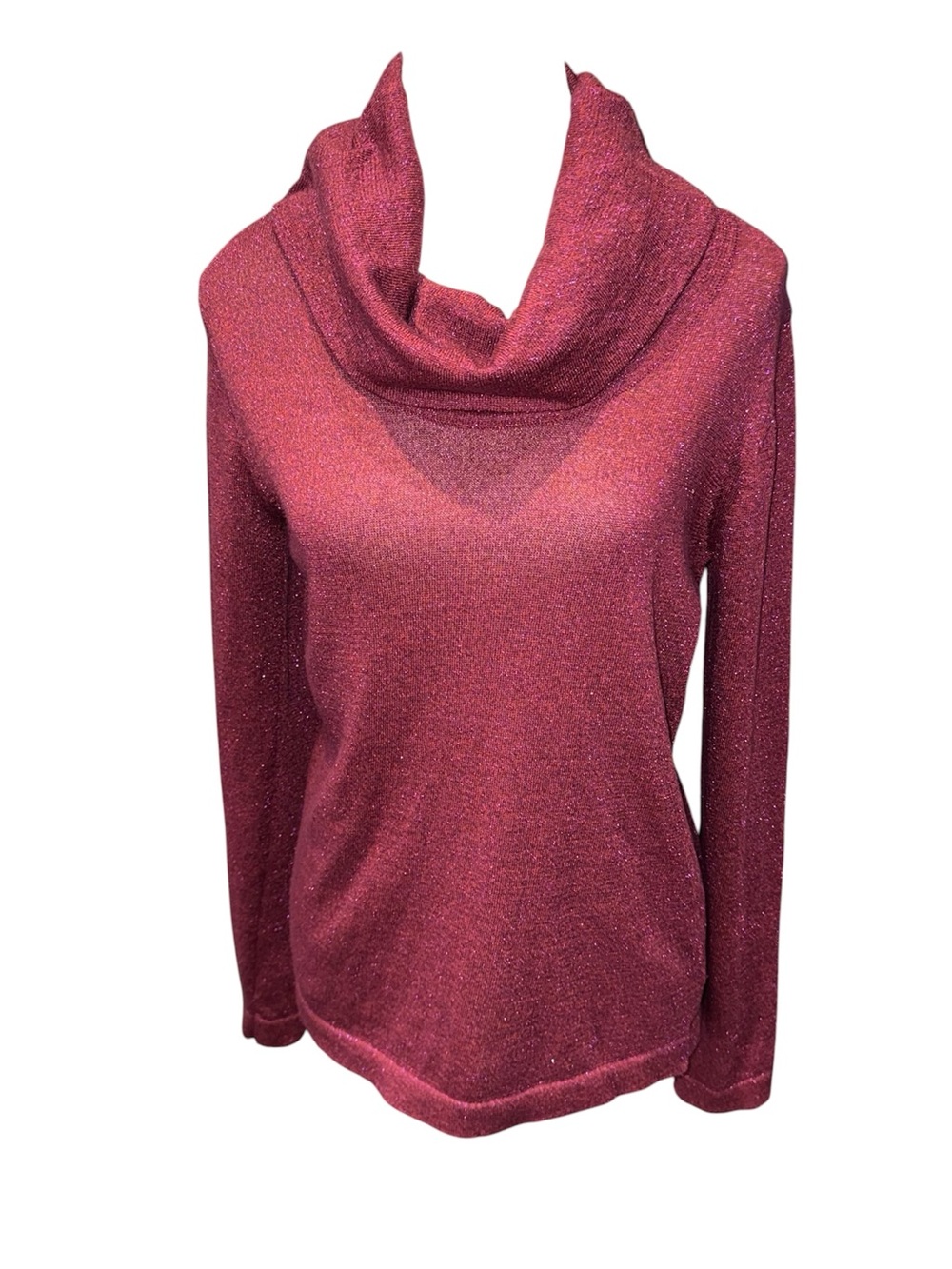 Shimmer soft glam cowl neck top